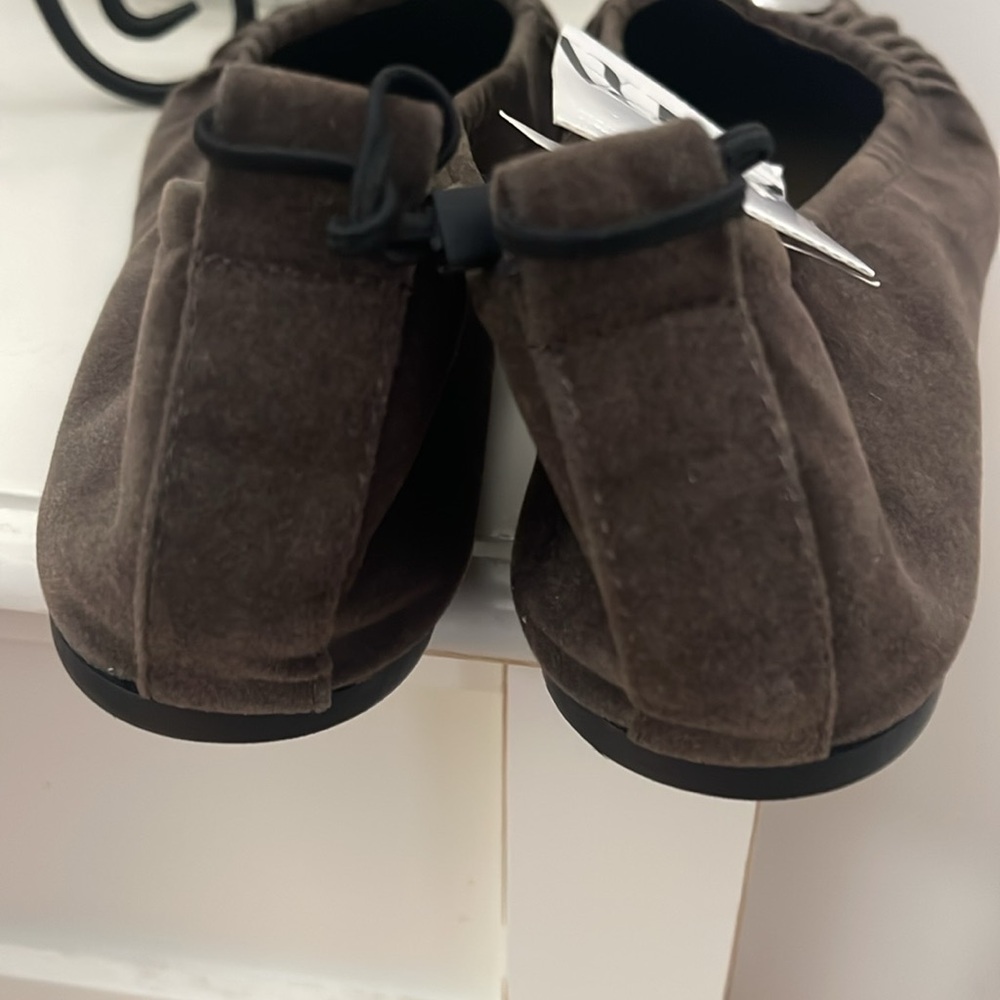 Zara Mushroom Beige Faux Suede Flats - Picture 9 of 11